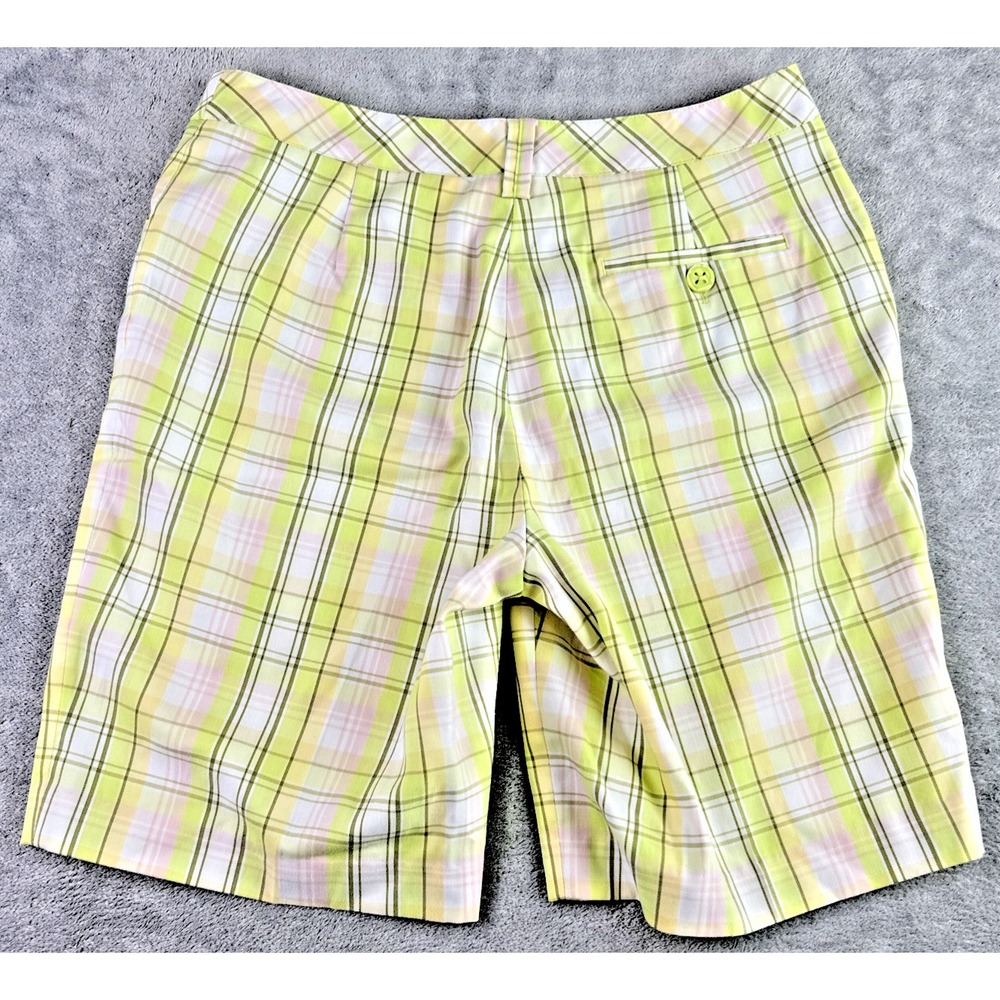 EP Pro NY Women's 8 Green Pink Plaid Golf Shorts Preppy Athletic Outdoors Tennis - Picture 3 of 10